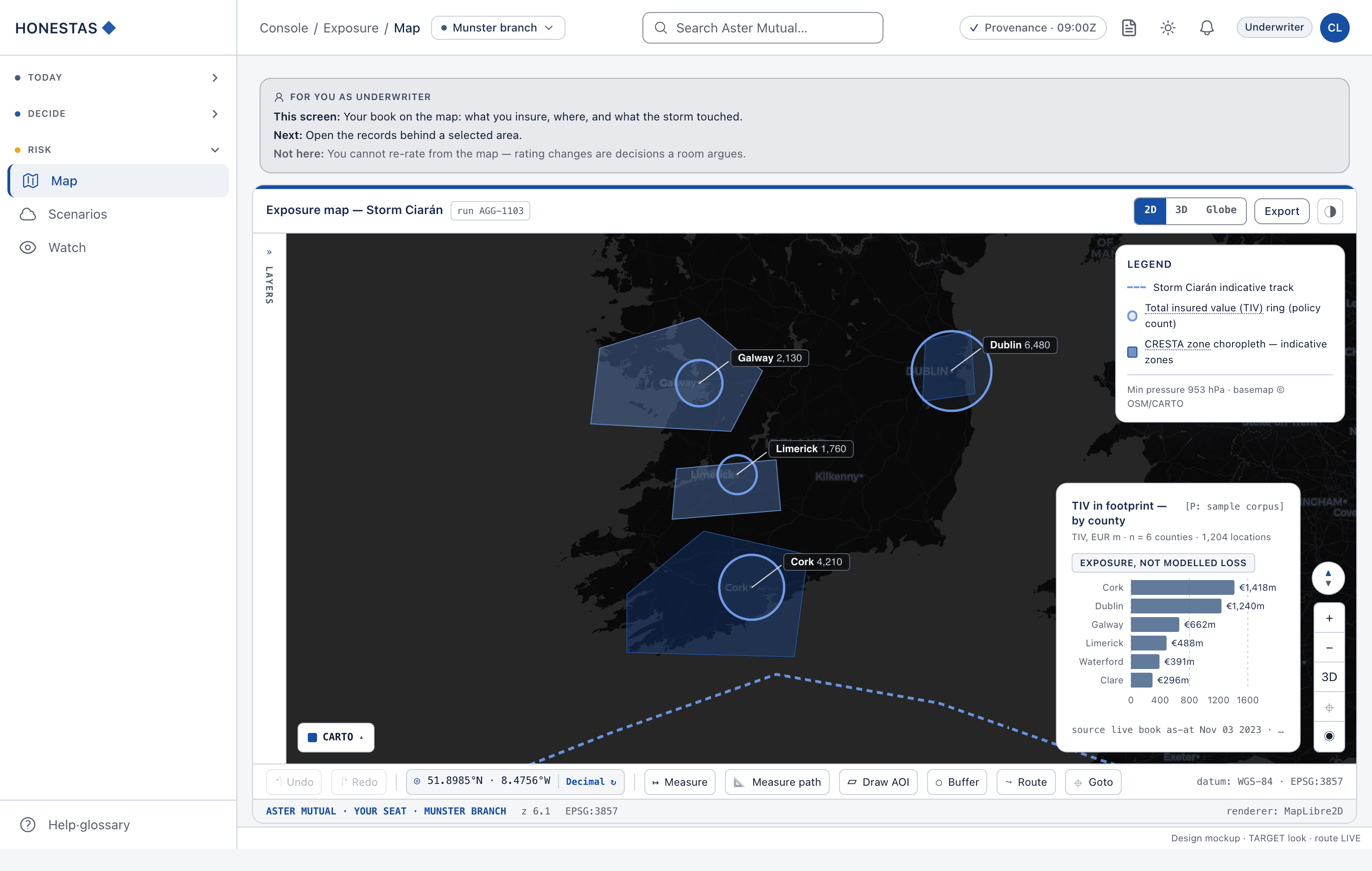 Exposure map