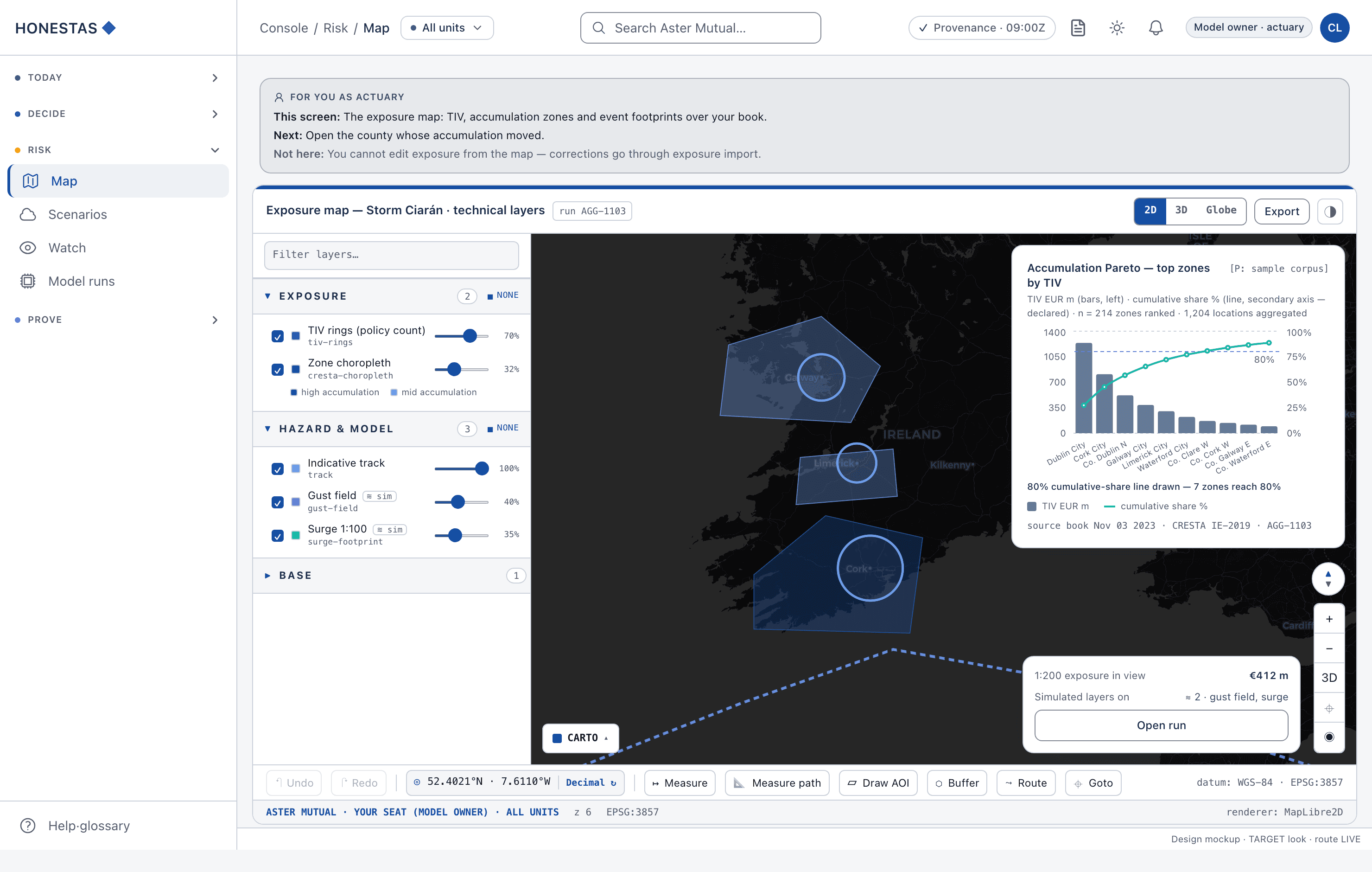 Exposure map — actuary