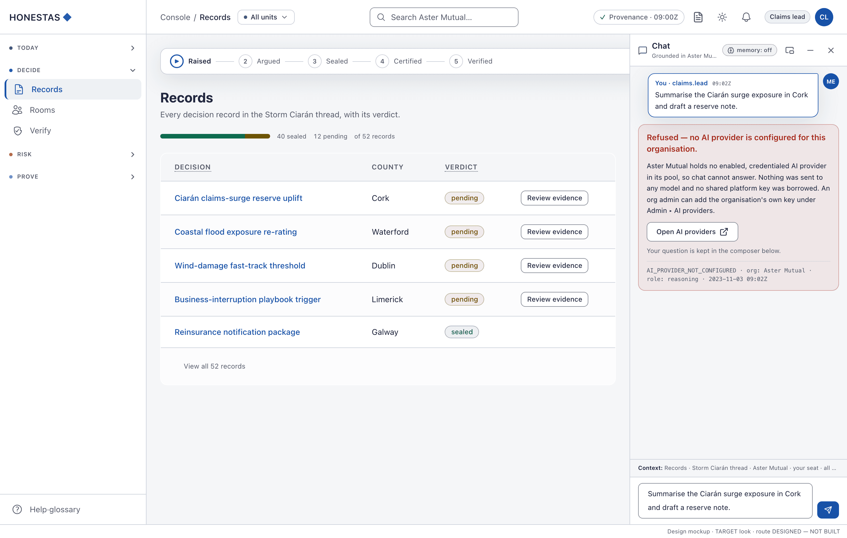 Chat — refusal, no provider
