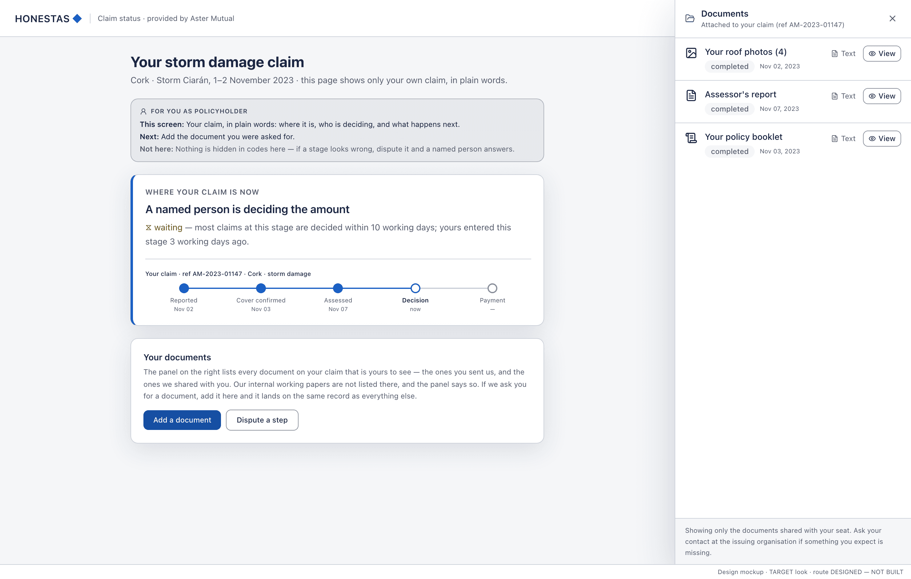 Your claim — your documents