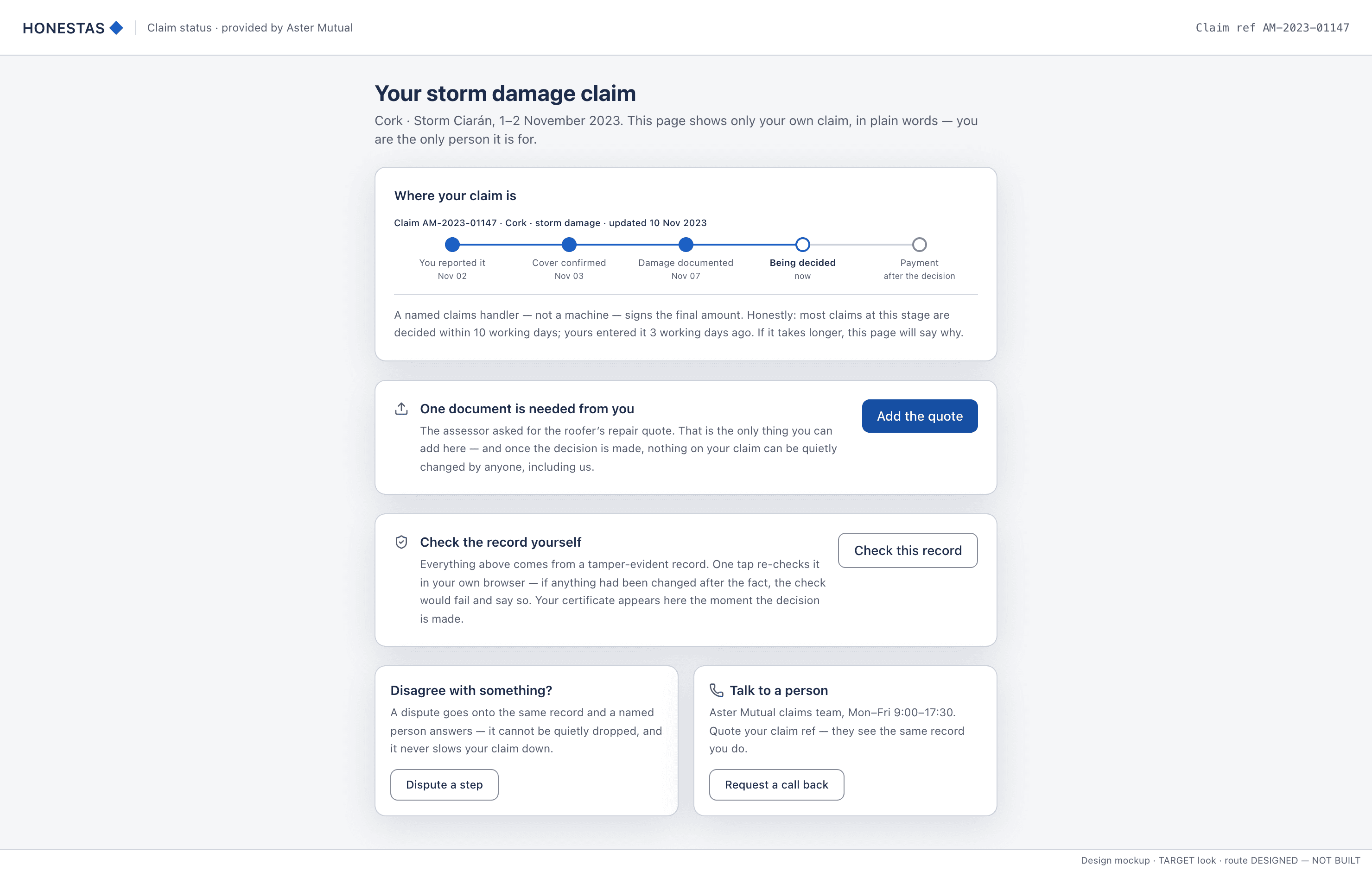 Your claim — policyholder lens